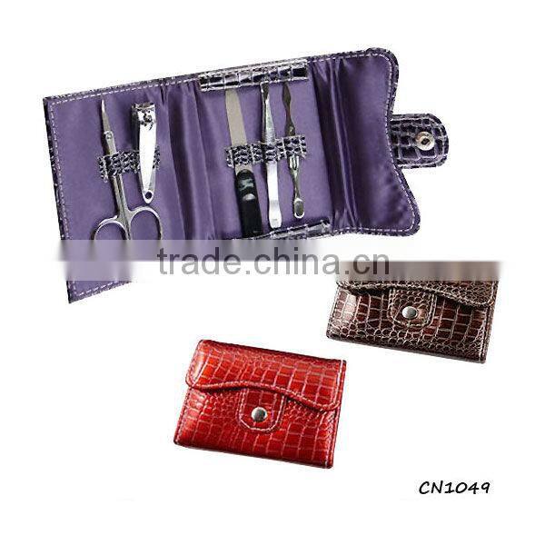 Metal sivler ring purple manicure set