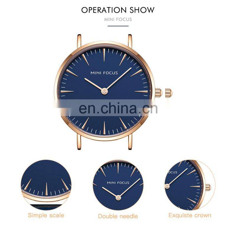 MINI FOCUS 0318L Women Quartz Watches Waterproof Girls Dress Brand Luxury Fashion Casual Ladies Watch Leather Strap Wristwatches