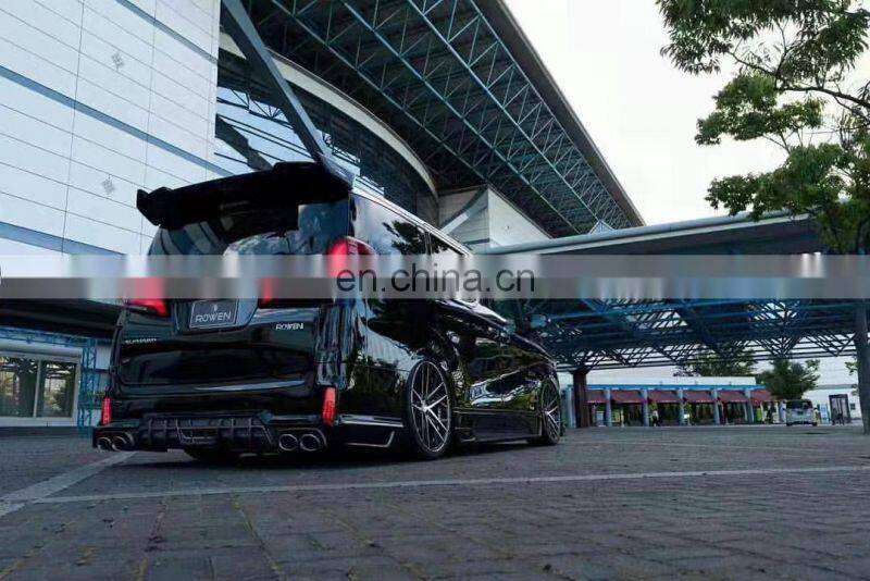 Runde New Arrival Resin Material For Toyota Alphard Upgrade Rowen Style Body Kit Front Lip Rear Lip Rear Bumper Side Skirt