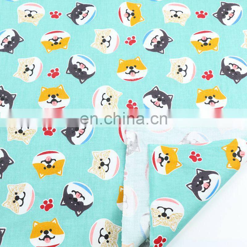 Cartoon dog printed fabric kindergarten baby blanket bedding pure cotton fabric manufacturers wholesale