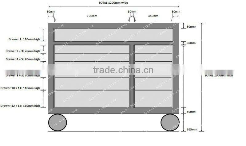 metal type Drawers tool Storage for workshop AX-1200-13D