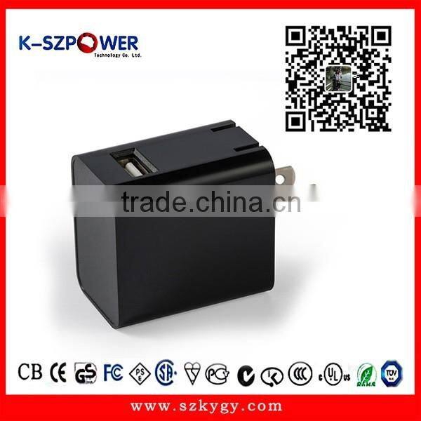 2016 G-series 10W K- 052100 ygy power folding plug usb charger 5V 2A 5v2.4a with UL