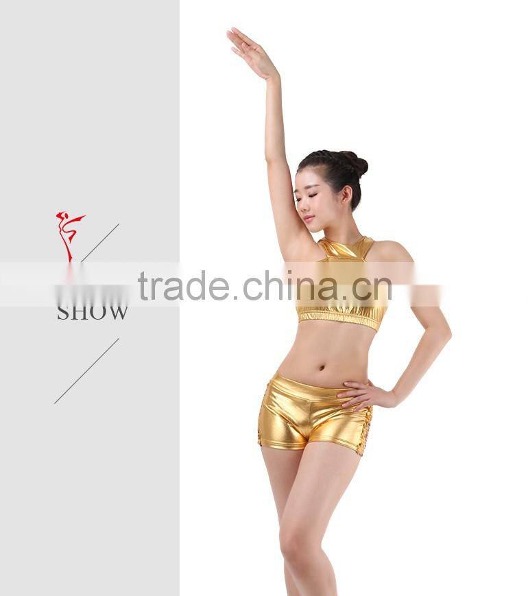 Sexy Modern Jazz Dance Costumes Metallic Sequin Stripe Shorts