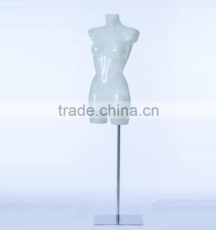 half body transparent fiberglass female torso mannequin
