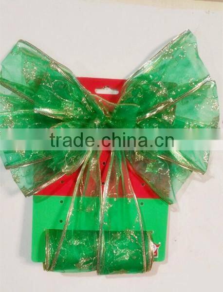 2016 Wedding Card Decorate with Large Printed Organza Ribbon Bow Tie