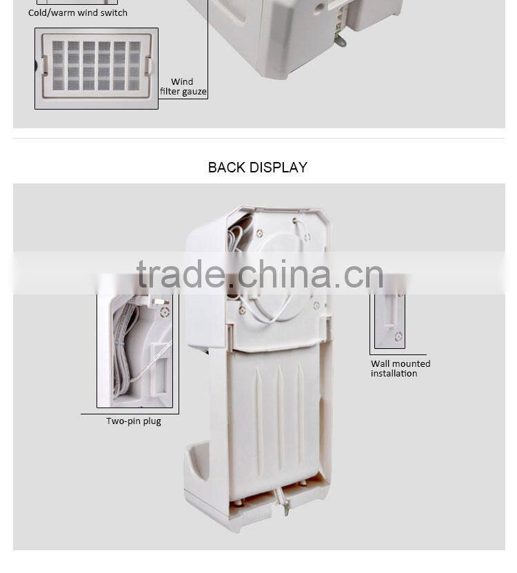 Factory whosale automatic hand dryers with tray hotel restaurant infrared sensor hand blow dryer customized plug hand dryer