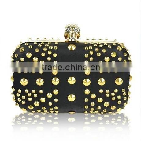 2014 fashion ladies rivet clutch bag evening handbag
