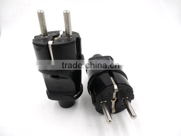 European Detachable Schuko Type Rewireable AC Power Plug 250V 16A