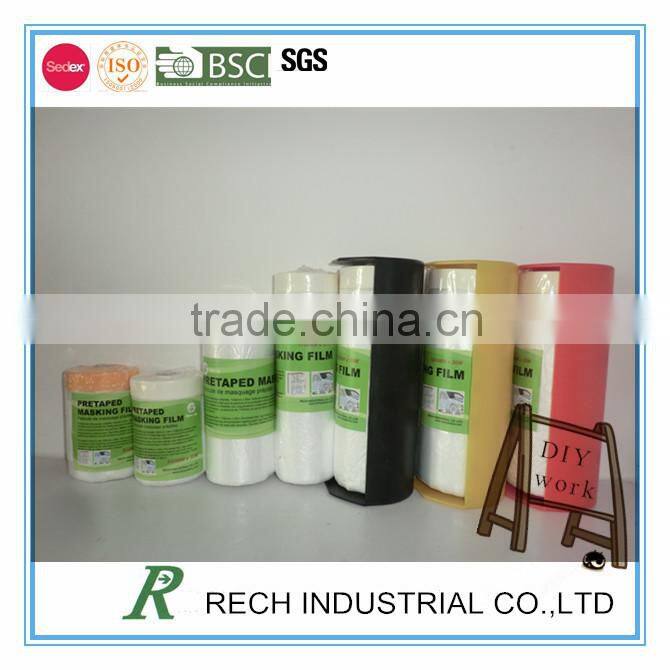 Auto paint HDPE pretaped masking film with dispenser