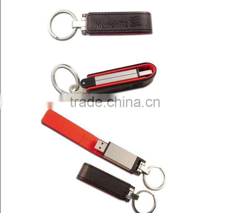 G&J 2014 fashion 16gb black leather usb flash drive