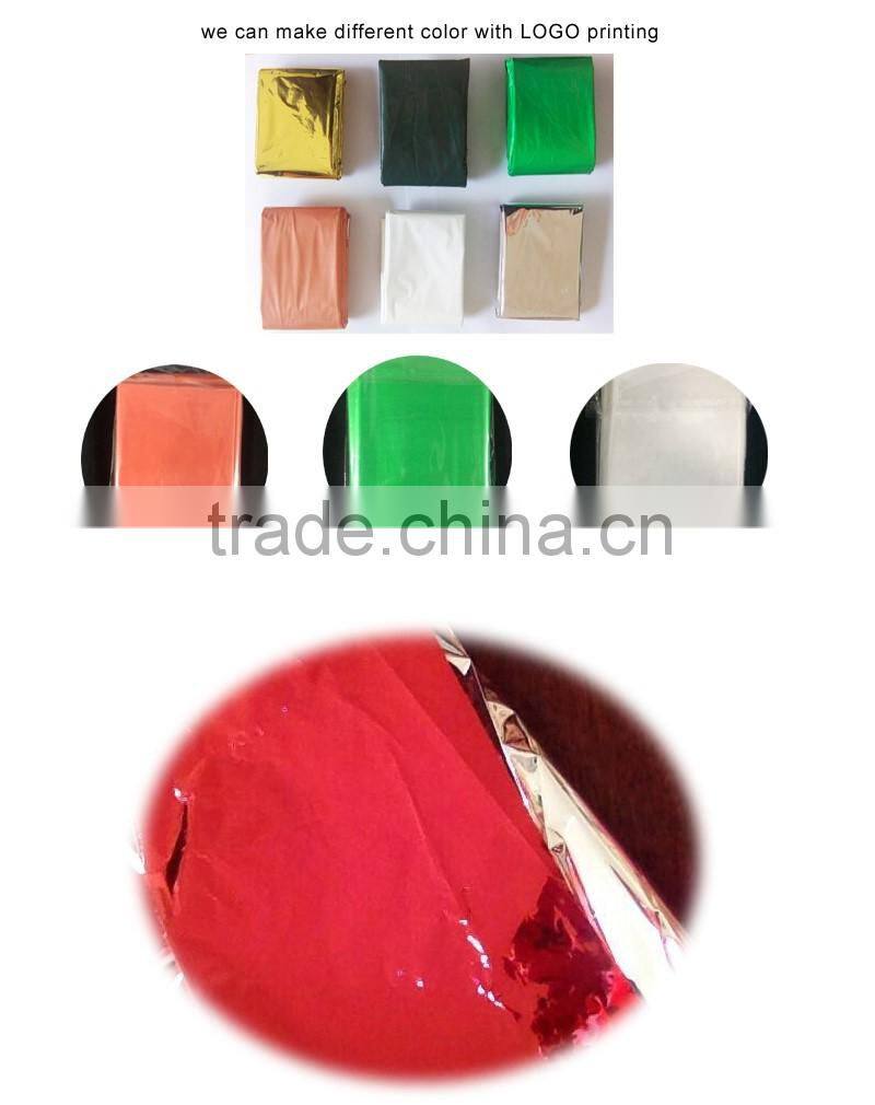 Emergency blankets used in thermal rescue made of mylar