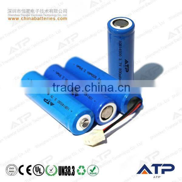 Wholesale 3.7v 800mah aa 14500 lithium ion battery / 14500 3.7v 800mah li-ion battery