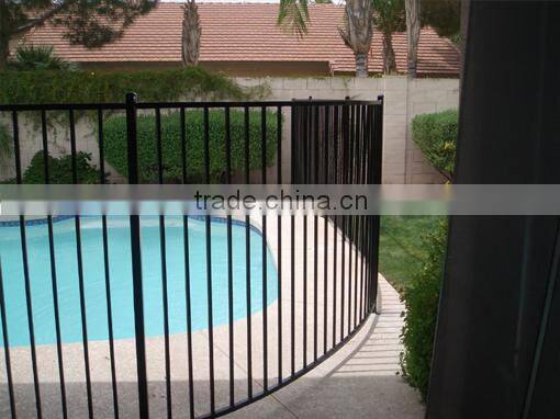 Powder coated flat top iron pool fencing