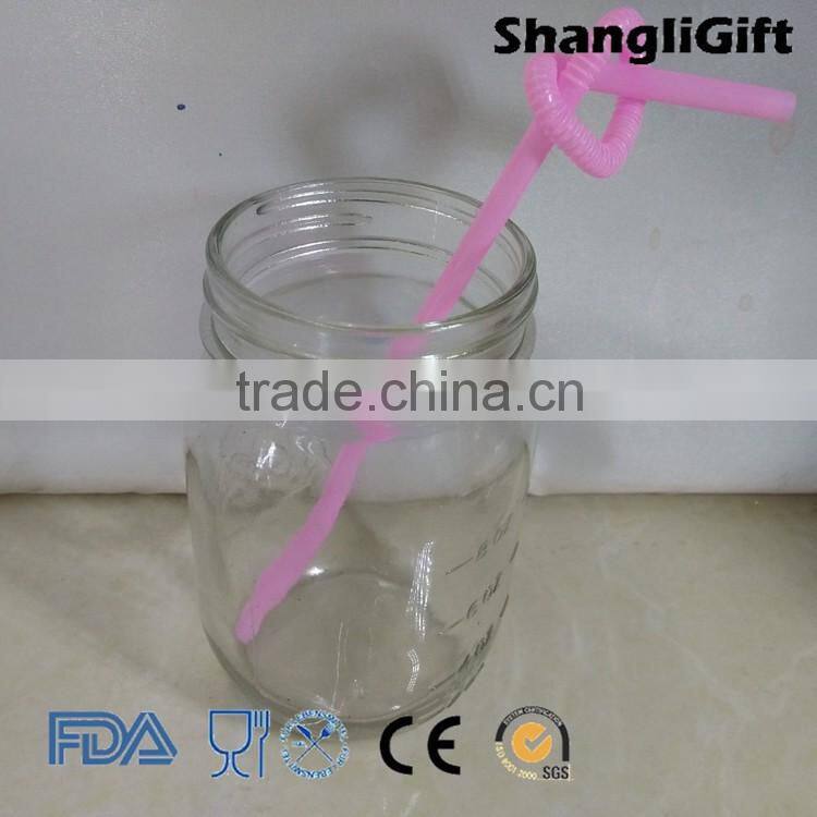 Glass Bottle For Juice,Square 16oz Glass Mason Jar With Metal Lid