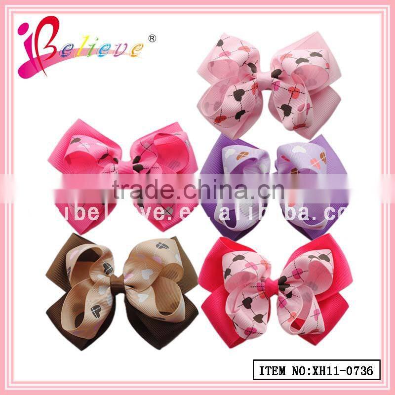 Wholesale boutique hairgrips handmade valentine day hair accessories