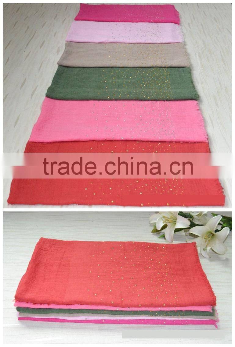 High Quality Autumn Winter Newest Hot Fix Rhinestuds Beaded Fashion Women Muslim Shawl