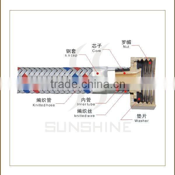 SMT-10201 Bathroom and toilet 1/2 inch stainless steel braided flexible hose