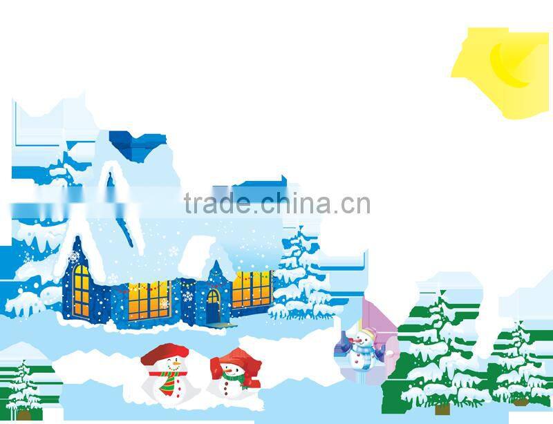 ALFOERVER pvc snow mountain christmas wall decals