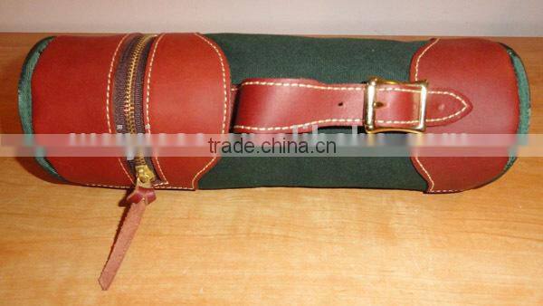 Fashion Design Handmade Faux PU leather antique wine carrier