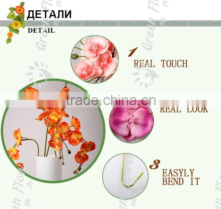 greenflower 2016 Real Touch PU Latex moth orchid artificial flowers for Wedding decrations flowers