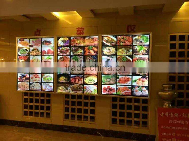 Edgelight CF8 single side crystal acrylic menu board put your picture in a frame
