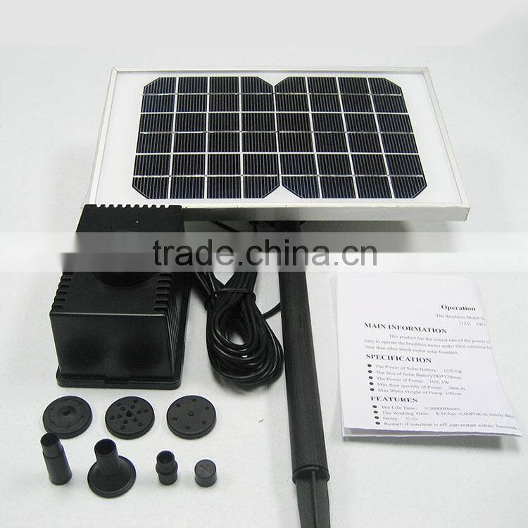 Portable Solar Fountain Pump Kit Submersible Water Pump 12V
