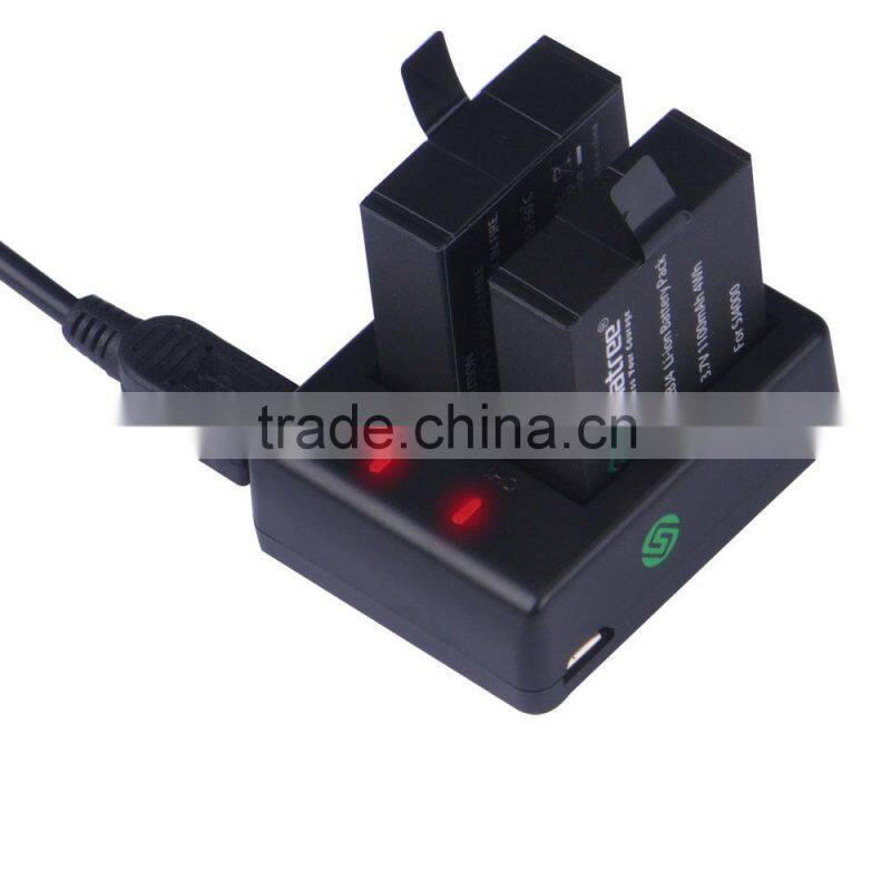 China factory wholesale accessories Gopros SJ4000 dual charger battery kits