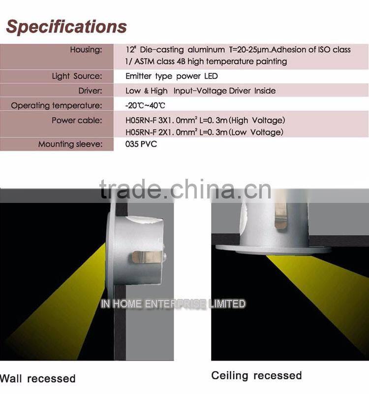 High quality outside Embedded LED Wall light IP65 Waterproof