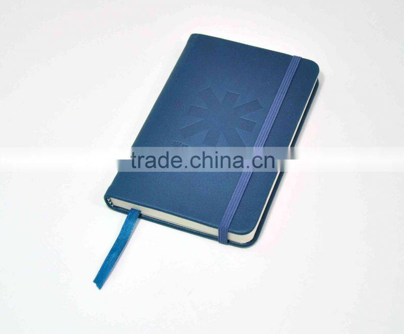 PU notebook with elastic band closure,leather notepad