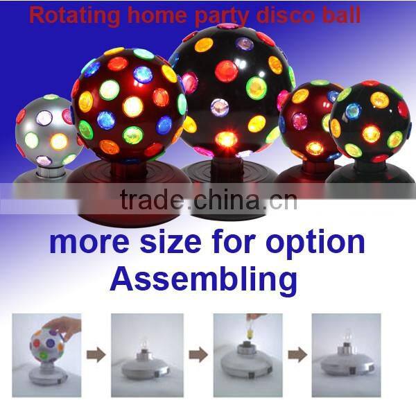 6'' rotating disco ball 1PCS Halogen bulb changing color LED party decor light