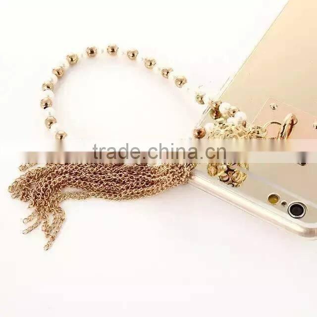 Luxury Mirror Chain Ring TPU Mobile Phone Cover Case For Apple iPhone 5 G 6 6S Plus