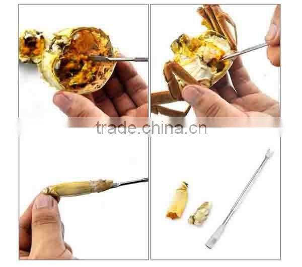 Stainless Steel Seafood Serving Set 8 Piece Included 2 Lobster Crackers ,4 Seafood Forks And 2 Condiment Sauce Cups