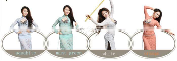 High quality belly dance lace long dress from china wuchieal (QC2272)