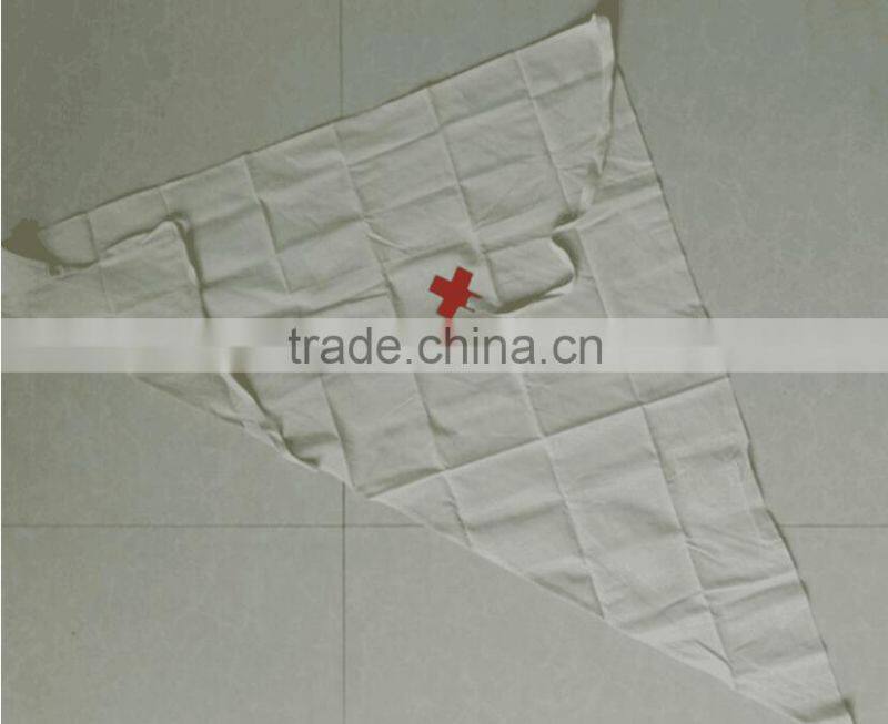 Cotton triangular bandage towel applicator containing emergency arm triangle triangular sling medical bandage