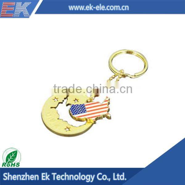 OEM hot sell delicate multicolor custom metal keychain and promotional keyring