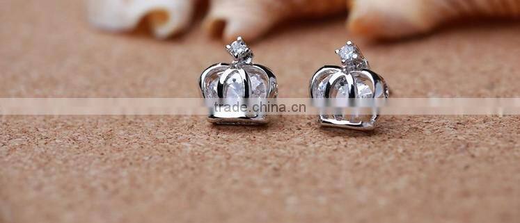 JINSE Crown Shaped Earrings