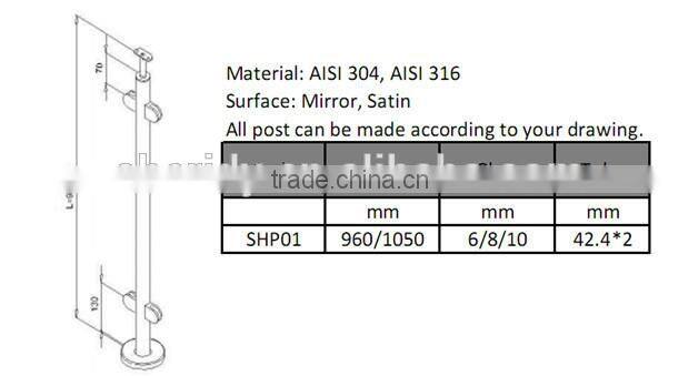 Stainless steel stair balustrade used in supermarket