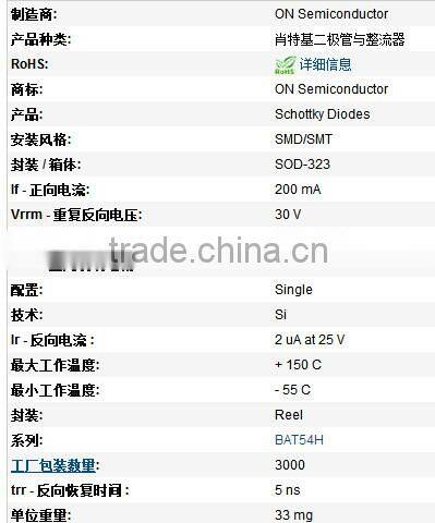 Genuine original BAT54HT1G SOD323 Schottky Diodes & Rectifiers 30V 200mW