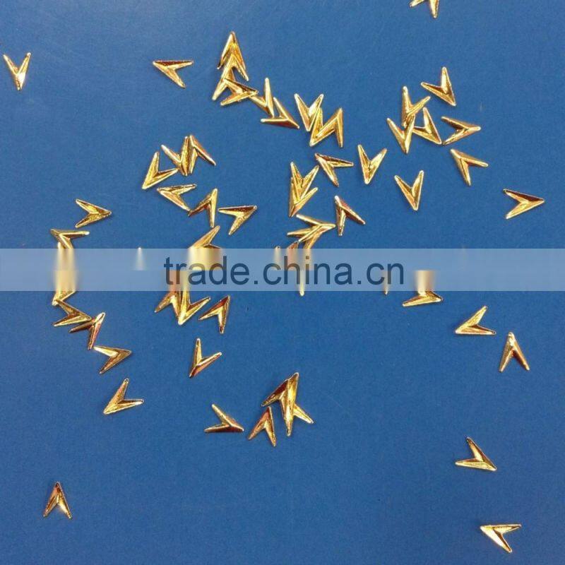 Hot Sell Mini Gold & Silver Nail Studs Arrow/heart/star/rhombus