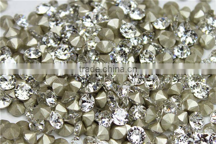 White Clear 1440pieces/bag Sharp Bottom Non Hotfix Glue on Rhinestones Shining Nail Art Crystal