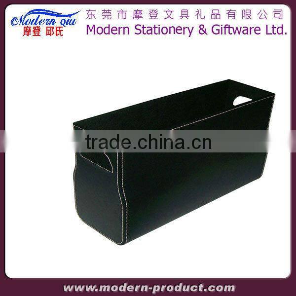 Household leather storage basket