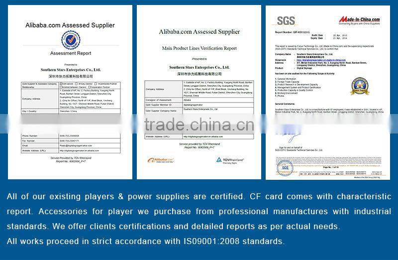 Flintstone digital wall mounted 15 inch hd lcd video display