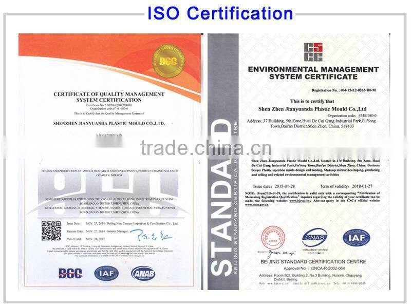 Acrylic square double side make up table folding pocket mirror