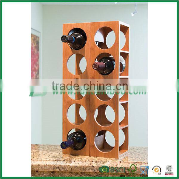 2015 New design promotional bamboo wine shelf best quality