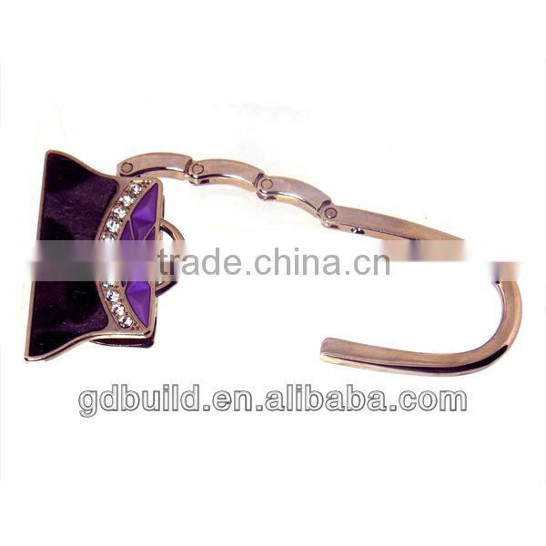 diamante metal portable hook portable bag hook with flower