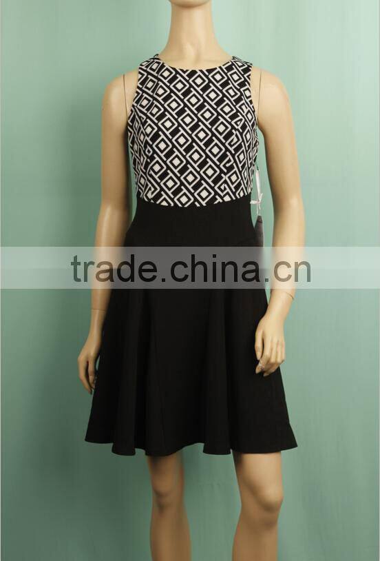 Customize formal wear black sleeveless midi dress wholesale YLS12105