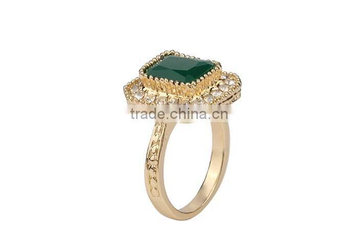 Less than 1 dollar jewelry zinc alloy rhinestone gemstone gold finger ring woman