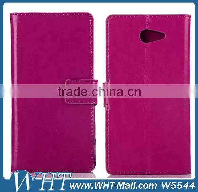 Cheap Mobile Phone Cases Leather Flip Case for Sony Xperia M2 Mobile Phone Case