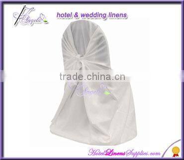 white polyester self-tie chair covers for banquet chairs in wedding decorations