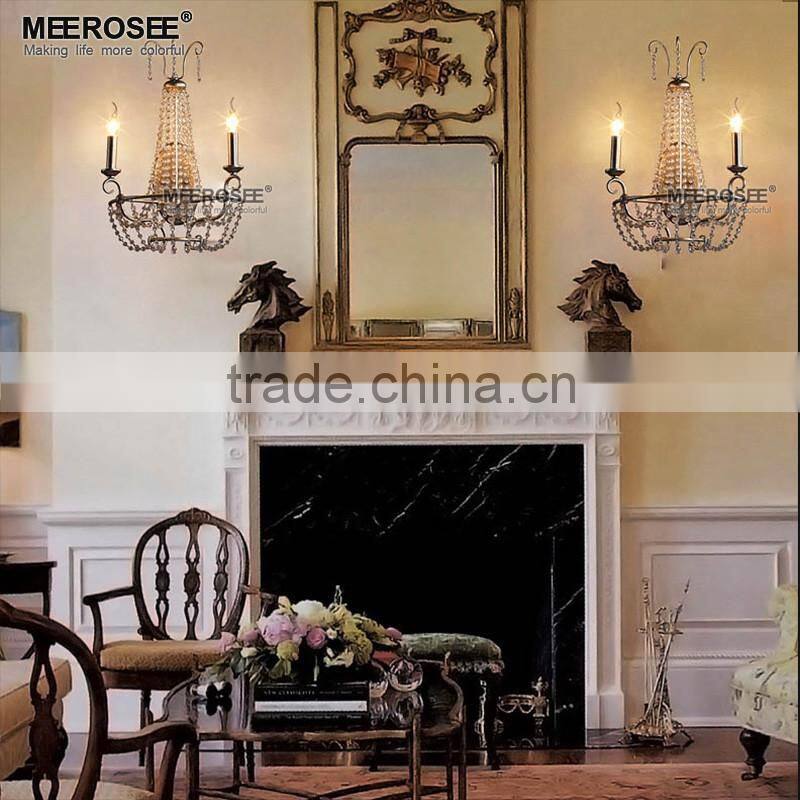Luxury Home Designs Interior Wall Light Fxitures 2 Light Crytal Wall Sconce MD82001